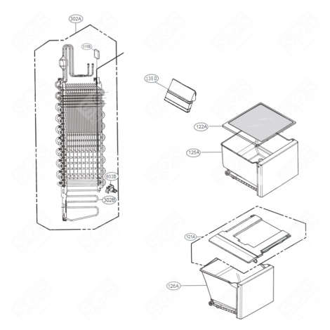 BAC À LÉGUMES ( REPÈRE 125A ) REFRIGERATOR, FREEZER - AJP74894709