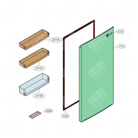 FAÇADE PORTE (PARTIE RÉFRIGÉRATEUR) REFRIGERATOR, FREEZER - ADD75816453