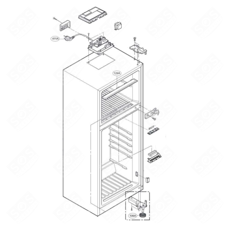 CORDON D'ALIMENTATION ( REPÈRE 411A) REFRIGERATOR, FREEZER - EAD63487018