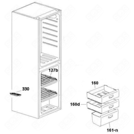 BAC CONGÉLATEUR REFRIGERATOR, FREEZER - HK4065679, 49039205