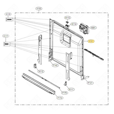 DOUBLURE DE PORTE DISHWASHER - ADE73929612