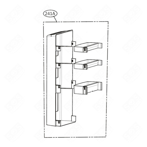 CONTRE PORTE HOMEBAR AVEC BALCONNETS REFRIGERATOR, FREEZER - ABQ75680401