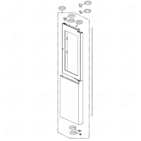 PORTE (PARTIE RÉFRIGÉRATEUR) REFRIGERATOR, FREEZER - ADD76419967