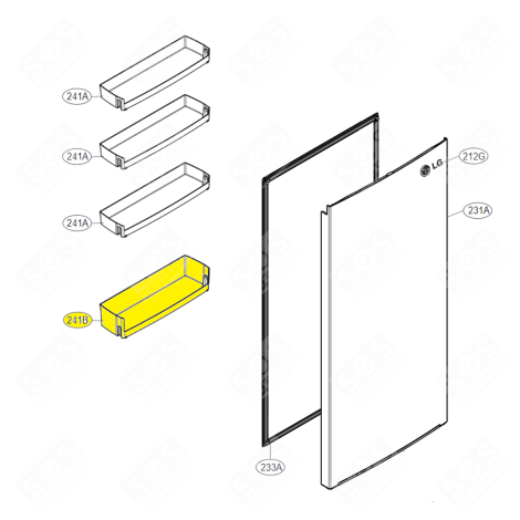 BALCONNET DE PORTE  REFRIGERATOR, FREEZER - MAN64368305, MAN64901114