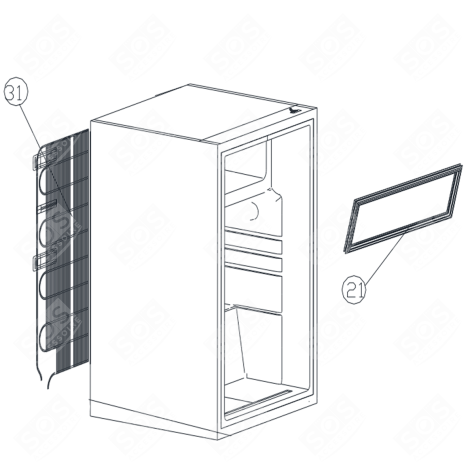 JOINT PARTIE CONGÉLATEUR  REFRIGERATOR, FREEZER - 49034798, 49055557