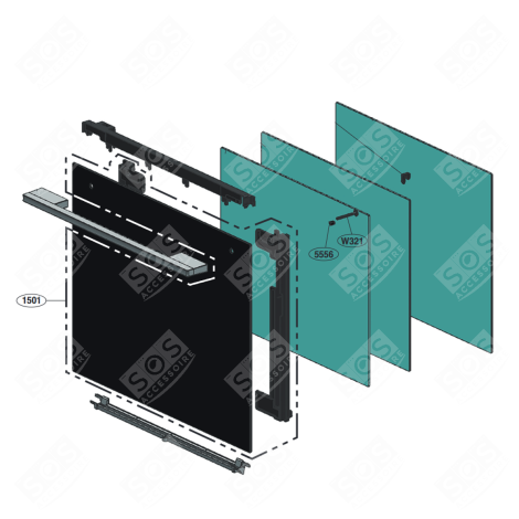 VITRE EXTERIEURE DE PORTE GAS / ELECTRIC OVENS - AJX75334201