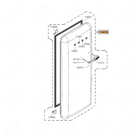 PORTE COMPLÈTE (REPÈRE 118278) REFRIGERATOR, FREEZER - 696139570