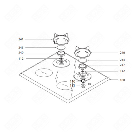 DESSUS VITROCÉRAMIQUE ELECTRIC / GAS HOBS - AS0062163