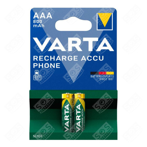 LOT DE 2 PILES RECHARGEABLES AAA NIMH 800MAH ACCESSORIES AND MAINTENANCE  - 58398101402