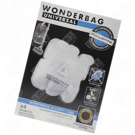 BOX OF 4 MICROFIBRE BAGS VACUUM CLEANER  - WB484720