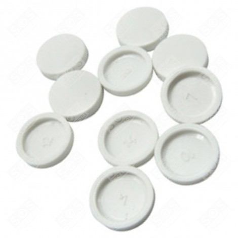 ORIGINAL WHITE SCREW CAPS (PER 10) REFRIGERATOR, FREEZER - 00029969