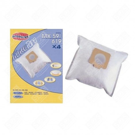 BOX OF 4 MICROFIBRE BAGS VACUUM CLEANER  - 35600735