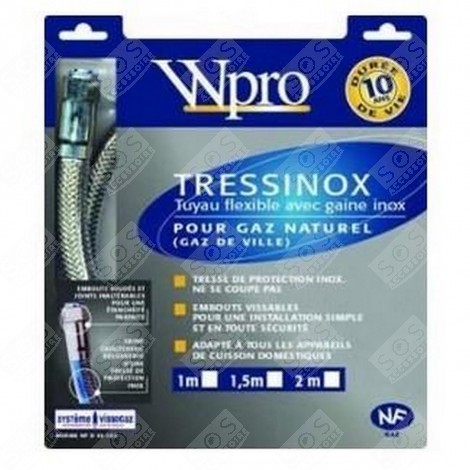 TRESSINOX NATURAL GAS HOSE 2M LENGTH WITH 10-YEAR WARRANTY ORIGINAL GAS / ELECTRIC OVENS - 480181700089