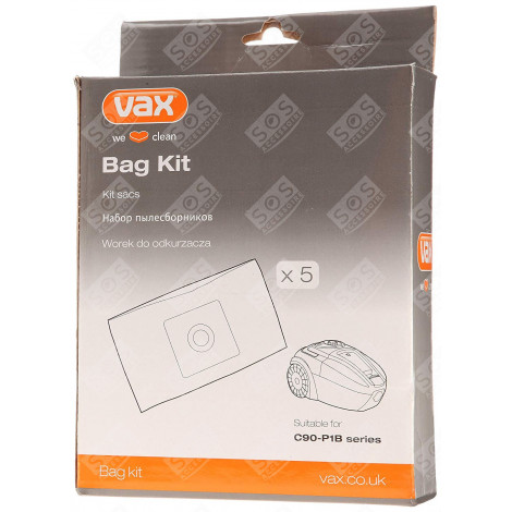 PACK OF 5 HEPA BAGS VACUUM CLEANER  - 1-9-130400-00