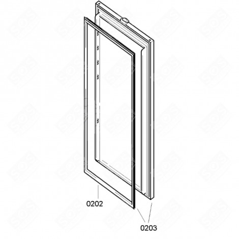 ORIGINAL REFRIGERATOR DOOR SEAL (MARKING 0202) REFRIGERATOR, FREEZER - 00241448, 241448