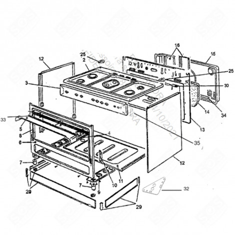 HINGE AND ORIGINAL SUPPORT KIT GAS / ELECTRIC OVENS - C00273784, 482000086980