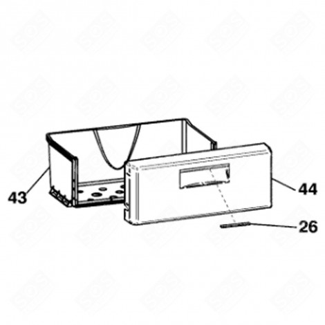 ORIGINAL LOWER DRAWER (REFERENCE 43) REFRIGERATOR, FREEZER - C00303579, 482000023458