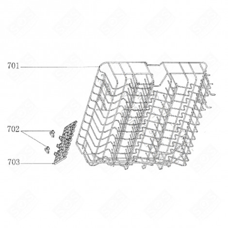 UPPER BASKET (REFERENCE NUMBER 701) DISHWASHER - 445F06