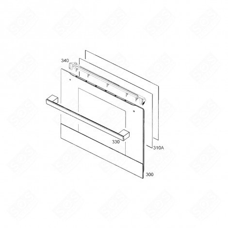 ORIGINAL OUTER GLASS (MARK N°300) GAS / ELECTRIC OVENS - 140144772088