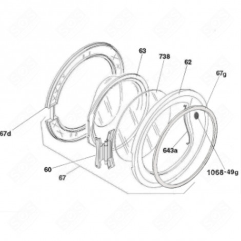 FRAME OF PORTHOLE (MARK 62) WASHING MACHINES - 43012325