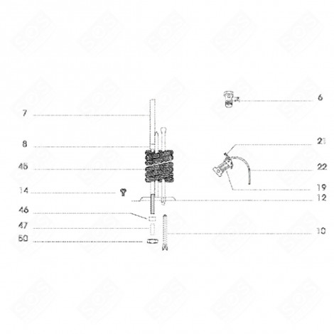 STEATITE RESISTANCE 3000W LENGTH 450 MM DIAMETER 52 MM (MARK 45) WATER HEATER - 95X0022