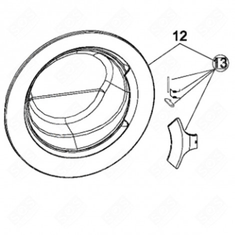 ORIGINAL COMPLETE PORTHOLE (MARK 12) WASHING MACHINES - C00638989, 488000638989