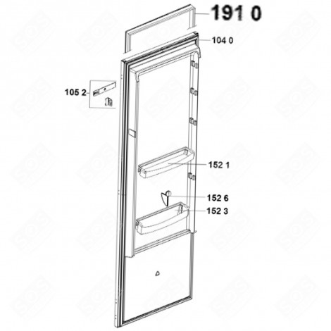 DOOR SEAL (REFERENCE 191 0) ORIGINAL REFRIGERATOR, FREEZER - 481010674448, C00326078