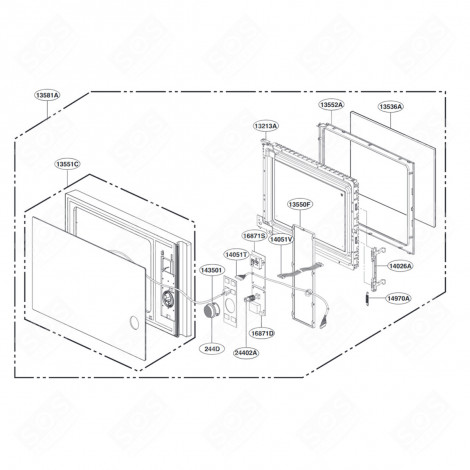 DOOR (REFERENCE 13581A) MICROWAVE OVENS - ADC75546712