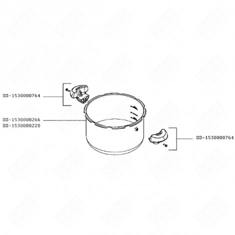 HANDLE (MARK SS-1530000764) PRESSURE COOKER - SS-1530000764