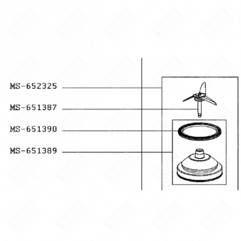 BLENDER BLADE + SEAL (REF. MS-651387) FOOD PROCESSOR - MS-651387, MS-653230