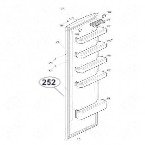 DOOR SEAL (MARK 252) REFRIGERATOR, FREEZER - 4902423900