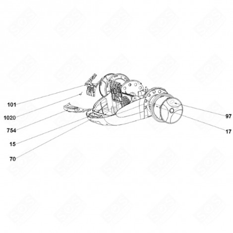 REAR WHEEL (REFERENCE 17) VACUUM CLEANER  - 49025413