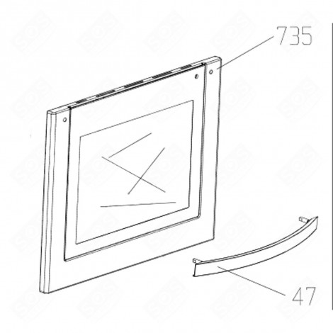 OUTER GLASS (MARK 735) GAS / ELECTRIC OVENS - 210100150