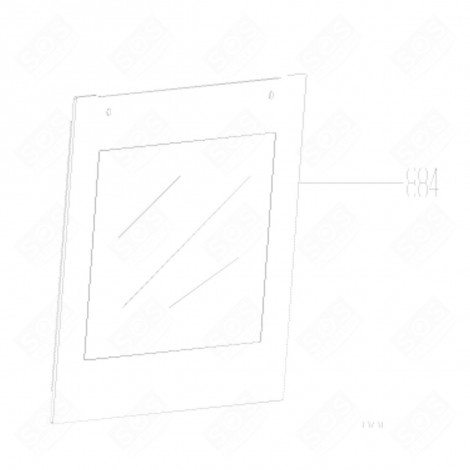 EXTERNAL GLASS (REFERENCE 884) 593X406,3 MM GAS / ELECTRIC OVENS - 210442344