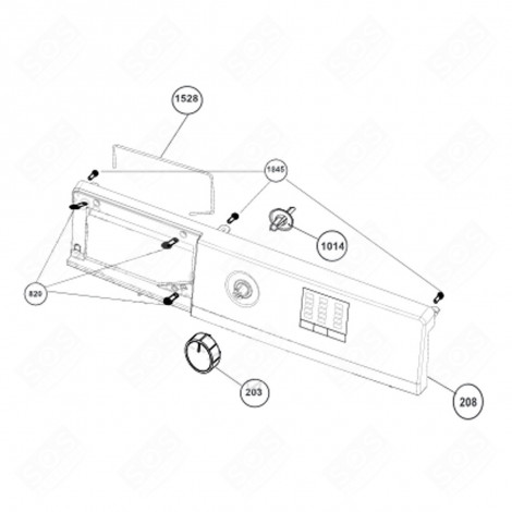 CONTROL PANEL (REFERENCE NUMBER 208) WASHING MACHINES - 2452109013