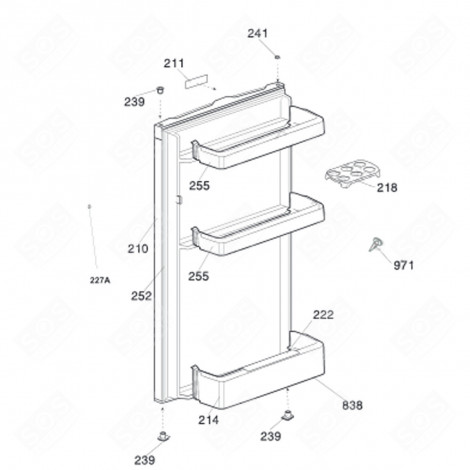 DOOR SEAL (MARK 252) REFRIGERATOR, FREEZER - 4902424600