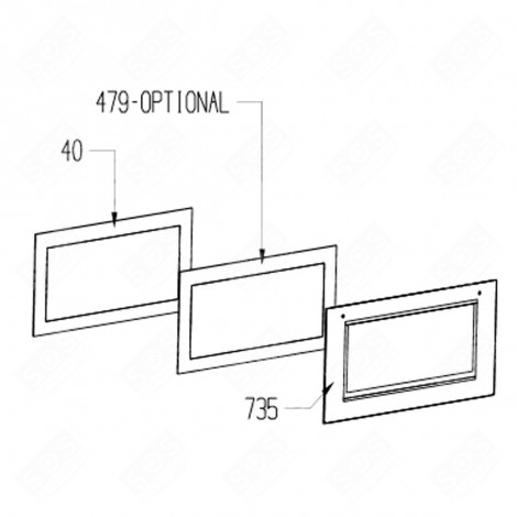 VITRE INTERMÉDIAIRE GAS / ELECTRIC OVENS - 490300087