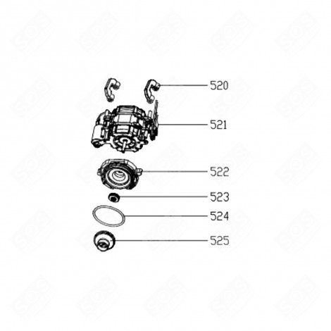 WASHING PUMP WING (CODE 525) DISHWASHER - AS0038261