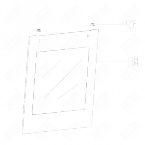 DOOR GLASS (REFERENCE 884) GAS / ELECTRIC OVENS - 210300851