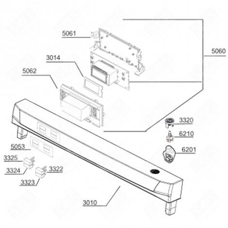 PANEL STRIP (REF. 3010) DISHWASHER - 1780171400