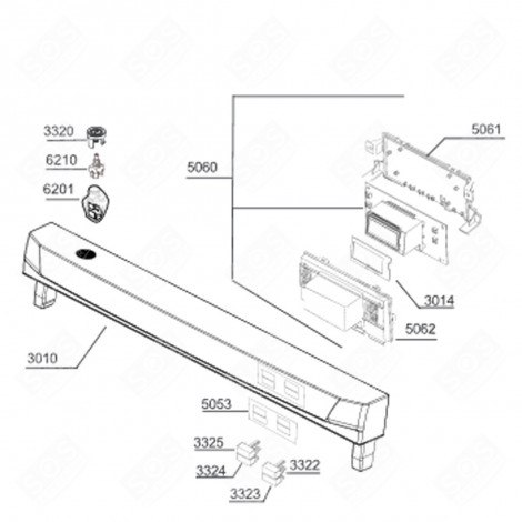 PANEL STRIP (REF. 3010) DISHWASHER - 1780169700