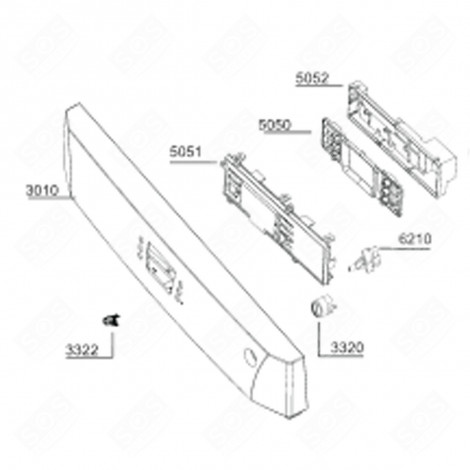 PANEL STRIP (REF. 3010) DISHWASHER - 1746162007, 1746222007