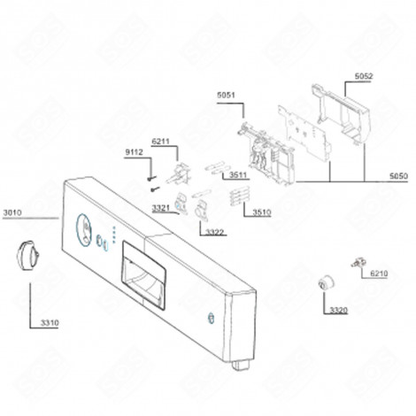 START BUTTON (REFERENCE 3321) DISHWASHER - 1743591500