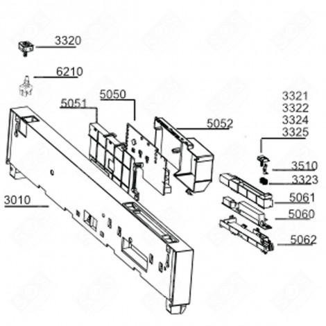 PANEL STRIP (REF. 3010) DISHWASHER - 1731744500