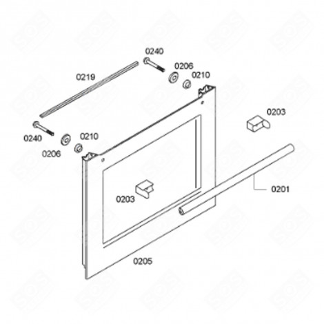 ORIGINAL FRONT DOOR GAS / ELECTRIC OVENS - 00686551, 686551