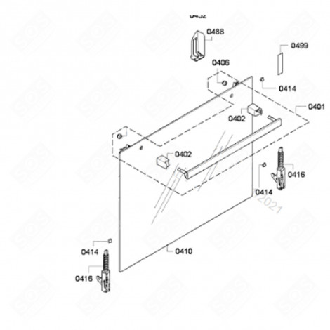 ORIGINAL FRONT GLASS (MARK 0410) GAS / ELECTRIC OVENS - 00685372, 685372