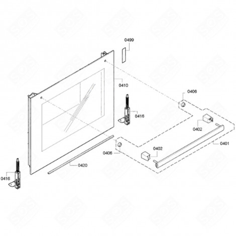 ORIGINAL FRONT GLASS (MARK 0410) GAS / ELECTRIC OVENS - 00683129, 683129