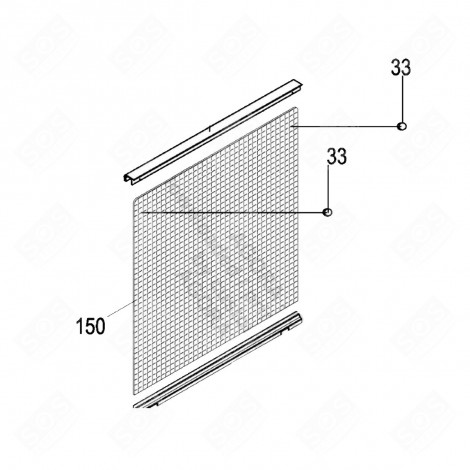 GLASS COVER NO. 150 GAS / ELECTRIC OVENS - 42804728