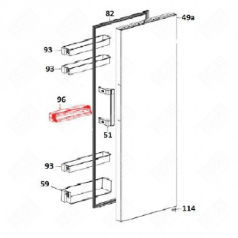 BOTTLE TRAY (MARK 59) REFRIGERATOR, FREEZER - 49112646