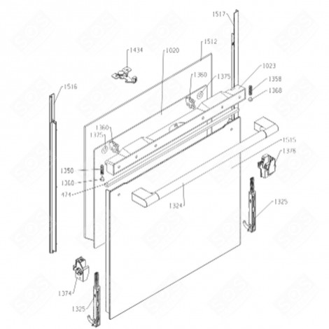 LOWER GLASS OF FOUR BIO 60 (MARK 1512) GAS / ELECTRIC OVENS - 493439